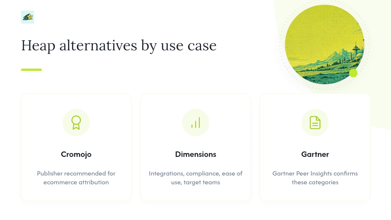 Diagram comparing Heap alternatives by use case