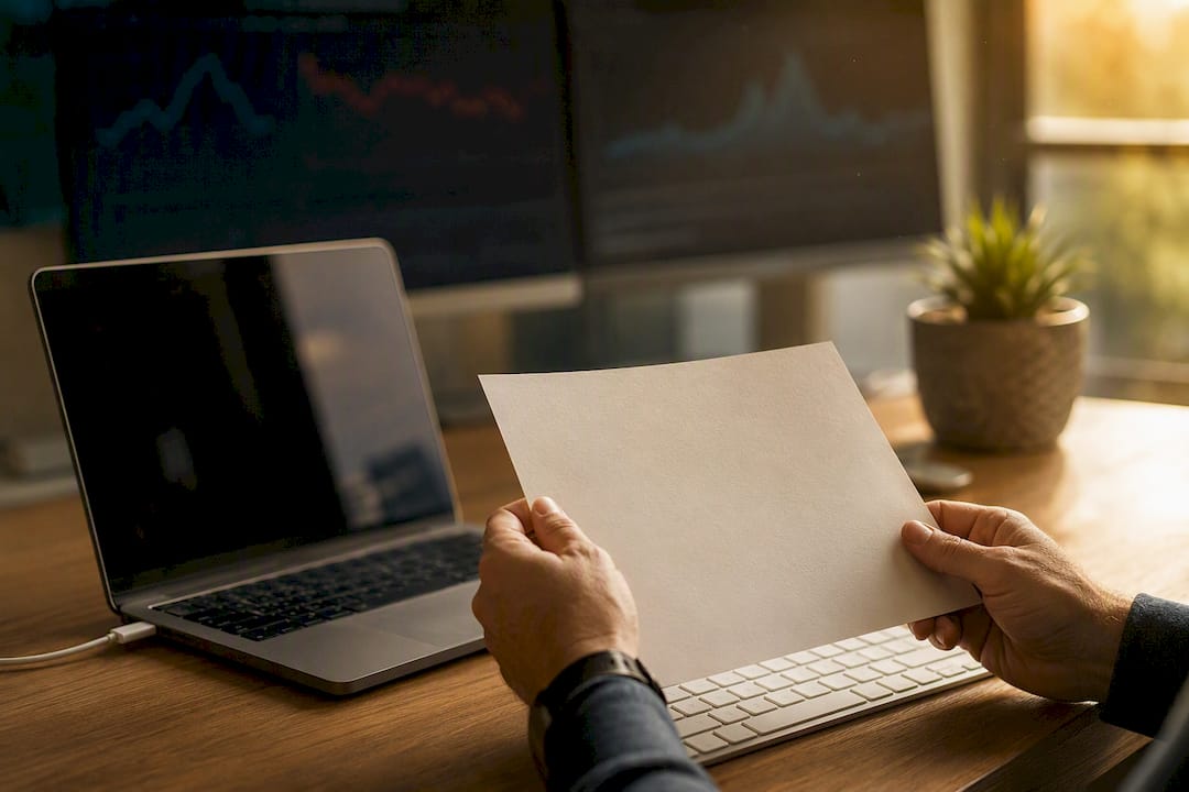 Close-up of ecommerce analytics workspace with cable detail