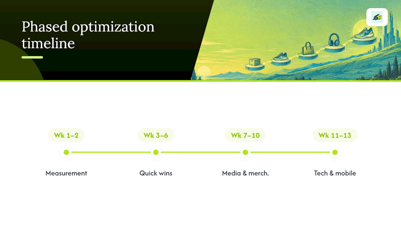 Four-phase 90-day optimization timeline