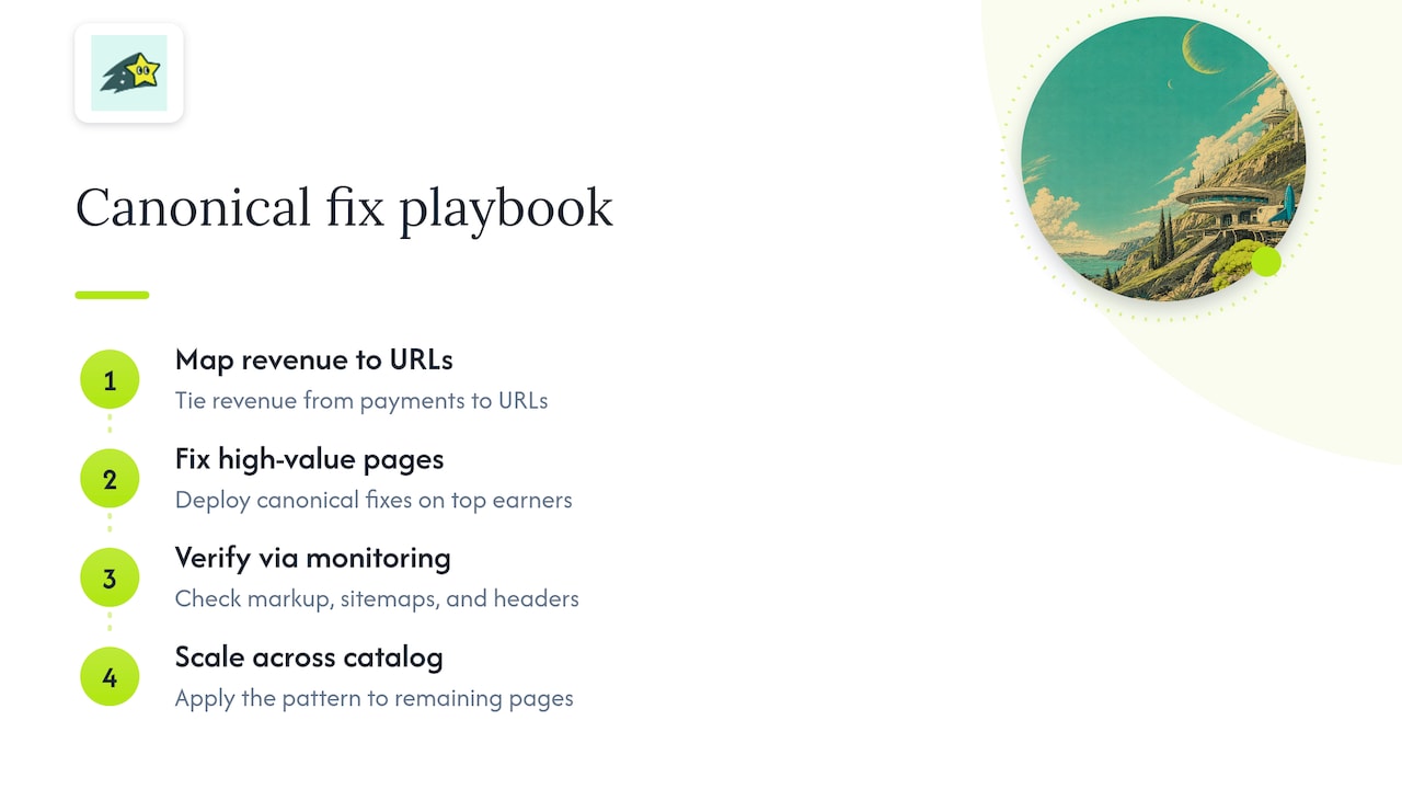 Four-step revenue-first canonical cleanup workflow