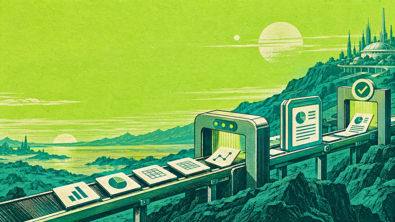 Data tiles pass through report validation checkpoints