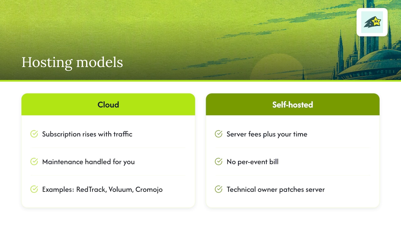 Cloud and self-hosted tracker tradeoffs compared