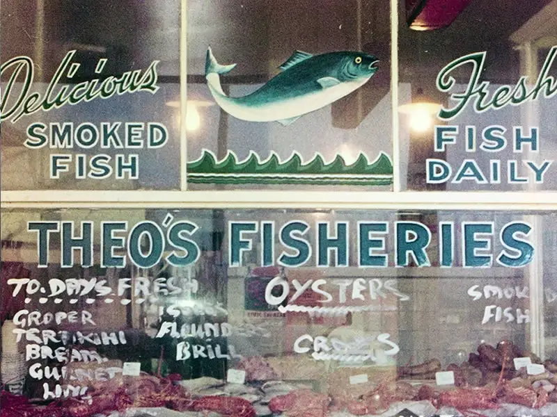 Peter took over Theo's Fisheries in 1964, after a hefty mentorship from his uncle. The first to arrive at 5:00am, and the last to leave at 8pm, Peter had an unshakeable work ethic. “There are two things I have never seen, a green horse, and Peter sitting down,’ a customer once said. Peter was Theo's Fisheries. Sure, his skills and craft were second-to none. But his warm service, graft and integrity—not to mention family focus—saw a community bustle around the shop. ‘We see them not just as customers, but as friends,’ he would often note.