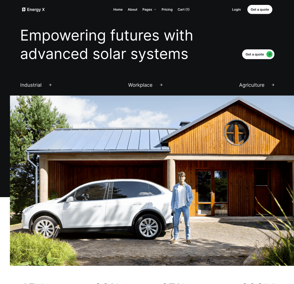 Energy X - Home V2 Hero Page Energy Webflow Template