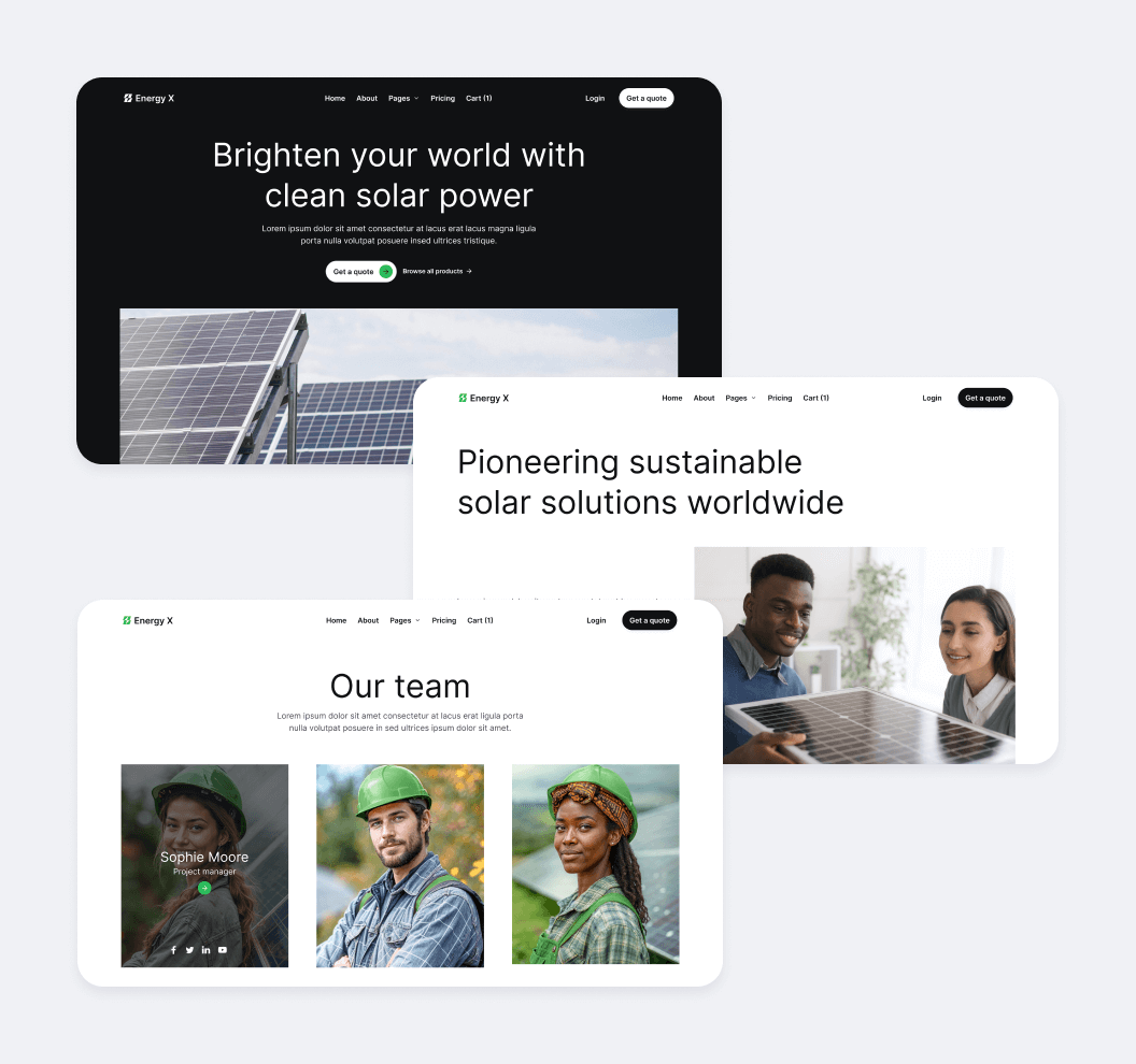 Energy X - More Than 80 Sections Energy Webflow Template