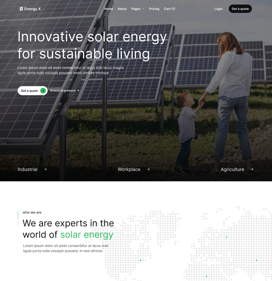 Energy X - Home V1 Main Page Energy Webflow Template