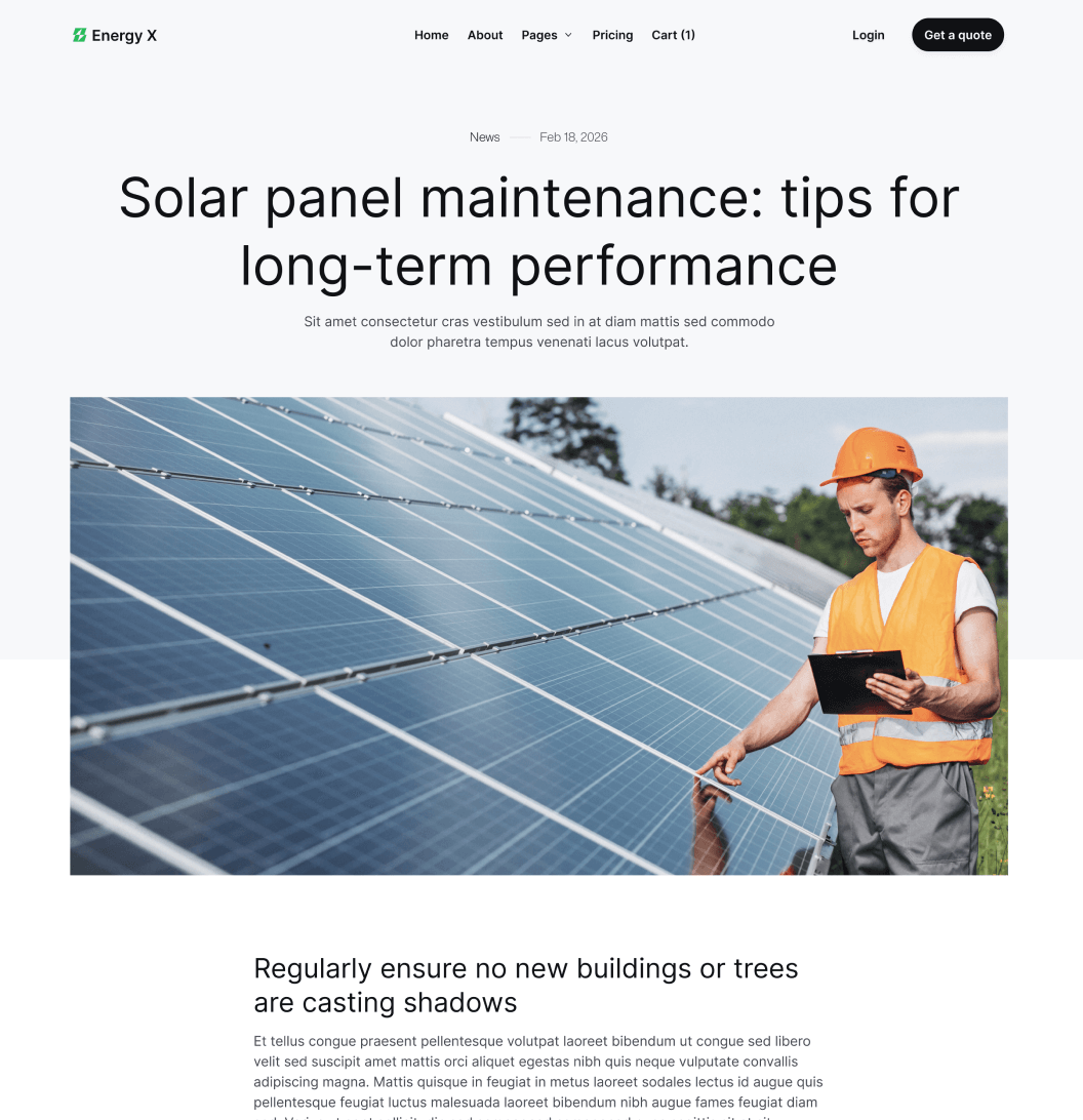 Energy X - Blog Posts Main Page Energy Webflow Template