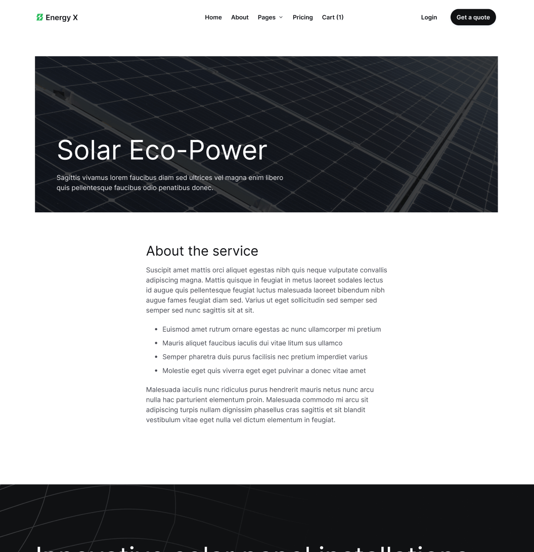 Energy X - Service Single Main Page Energy Webflow Template