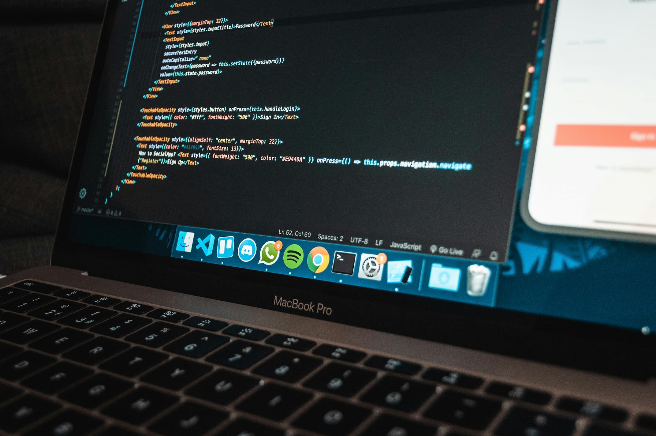 A computer showing HTML code.