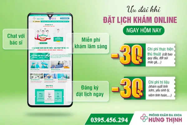 Ưu Đãi áp dụng cho bệnh nhân đặt lịch hẹn trước qua hotline