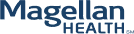 Magellan Health logo with stylized blue text and a partial circular design element.