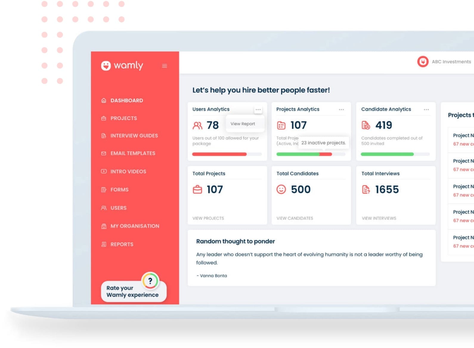 one-way video interview software - Wamly