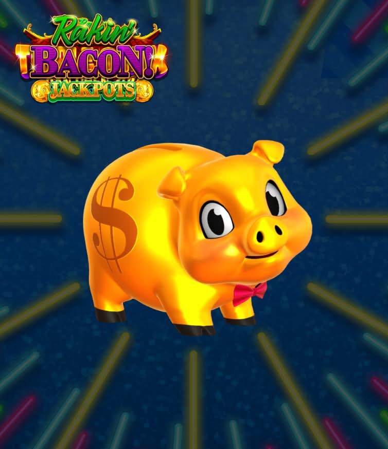 Golden piggy bank with dollar sign in Rakin Bacon AGS jackpot game