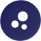 A circular icon with a dark blue background featuring two white sparkles or stars, symbolizing magic or a highlight effect.