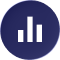 A circular icon with a dark blue background featuring two white sparkles or stars, symbolizing magic or a highlight effect.