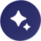 Reliability icon: sparkles on purple circle