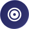 Accuracy icon: target rings on purple circle