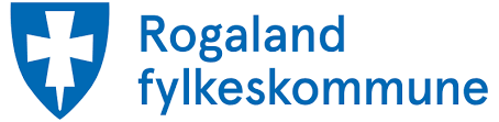 Rogaland fylkeskommune logo with blue shield and white cross