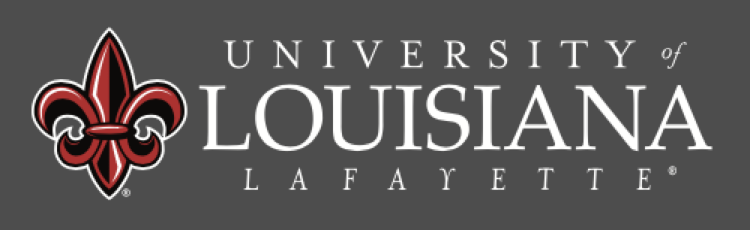 University of Louisiana at Lafayette wordmark with fleur-de-lis