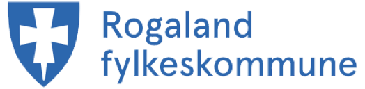 Rogaland fylkeskommune logo with blue shield and white cross