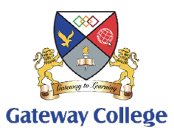 Gateway College crest with lions and shield