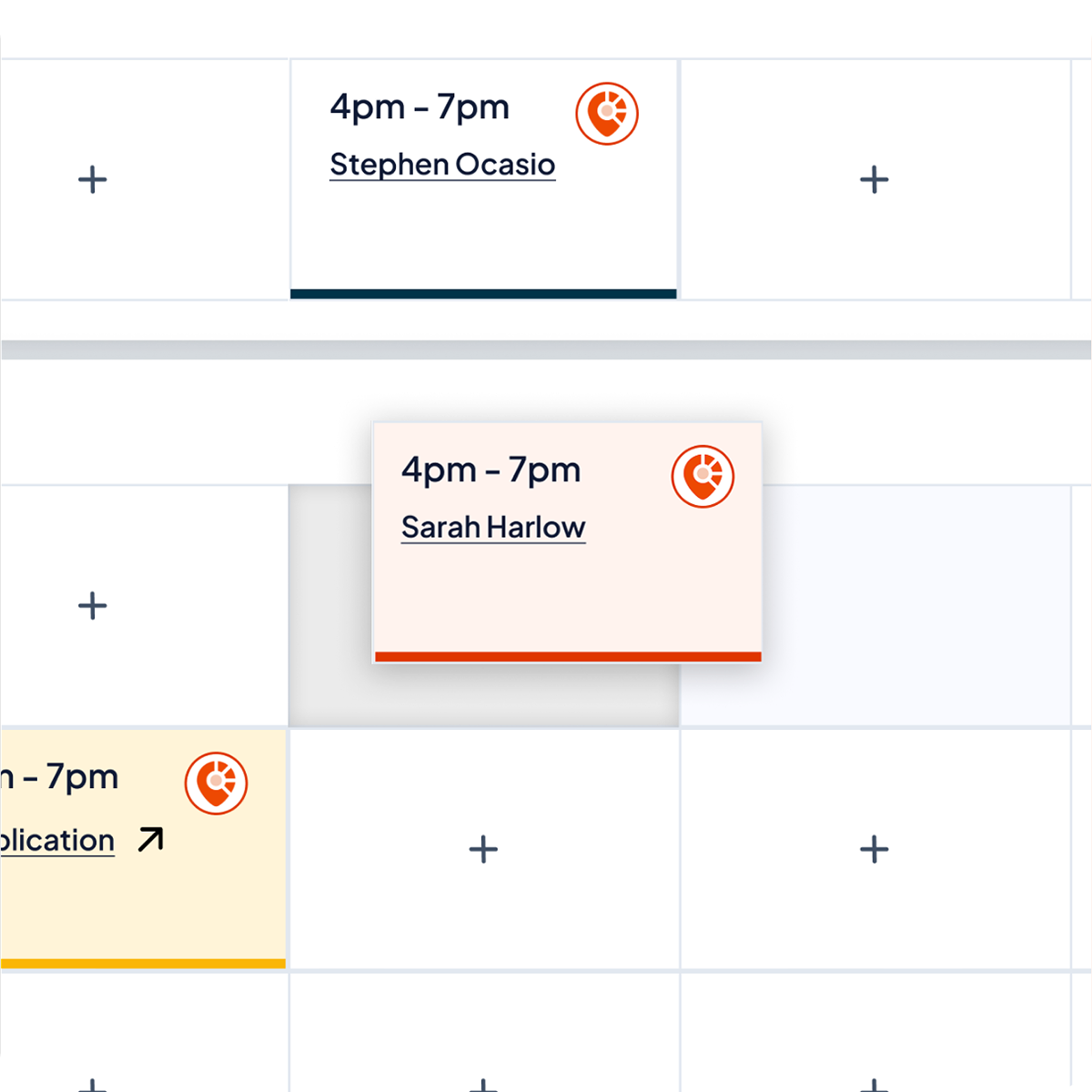 Rostering calendar with Pending, Posted and Confirmed statuses displaying