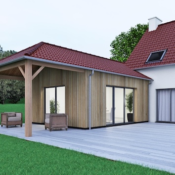 Illustration de construction bois et agrandissement de maison