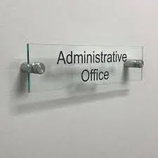 Commercial Interior Exterior Signs: Glass Administrative Office Directional Signage