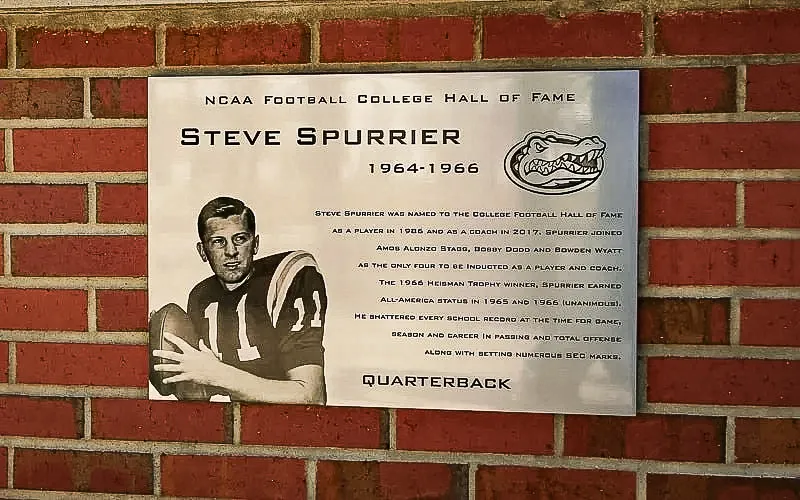 Commercial exterior sign honoring Steve Spurrier NCAA Football Hall of Fame
