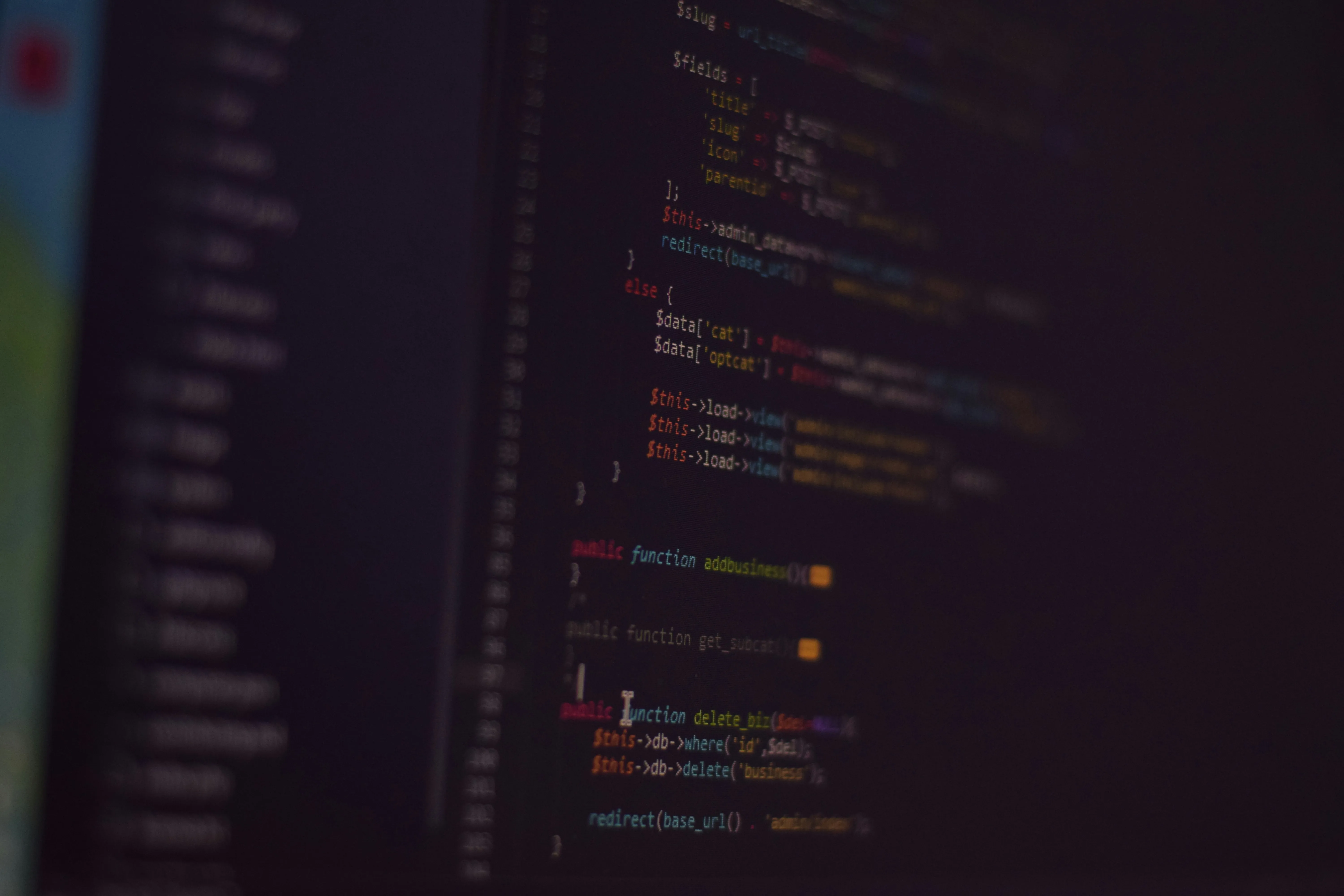 A close up of a computer screen with code on it.