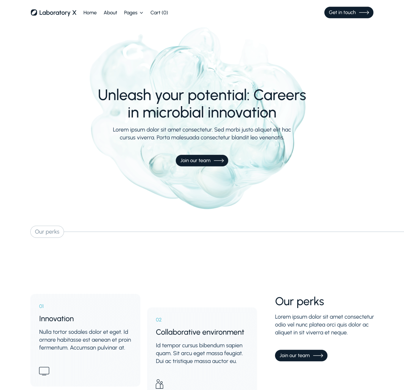 Laboratory X - Careers Top Page - Laboratory Webflow Template