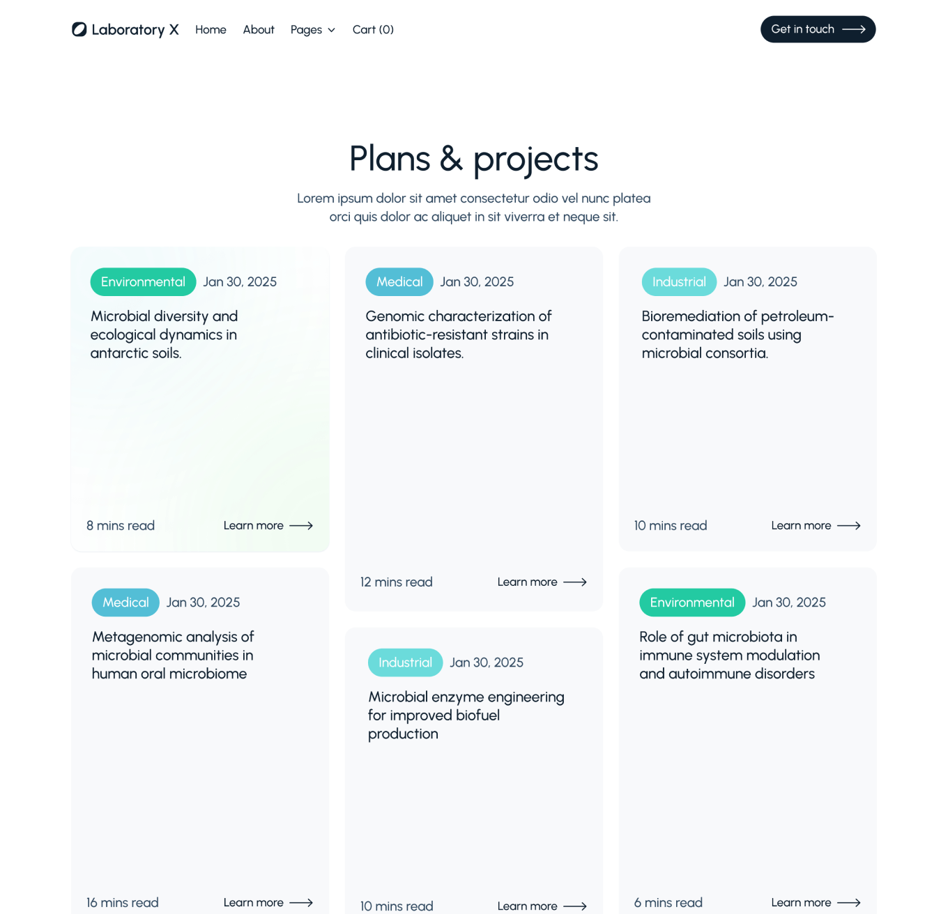 Laboratory X - Papers Top Page - Laboratory Webflow Template