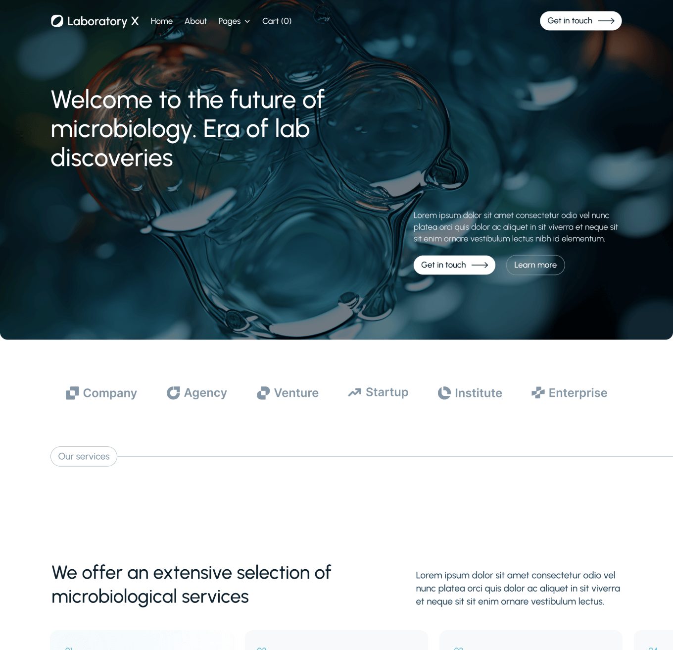 Laboratory X - Home V1 Top Page - Laboratory Webflow Template