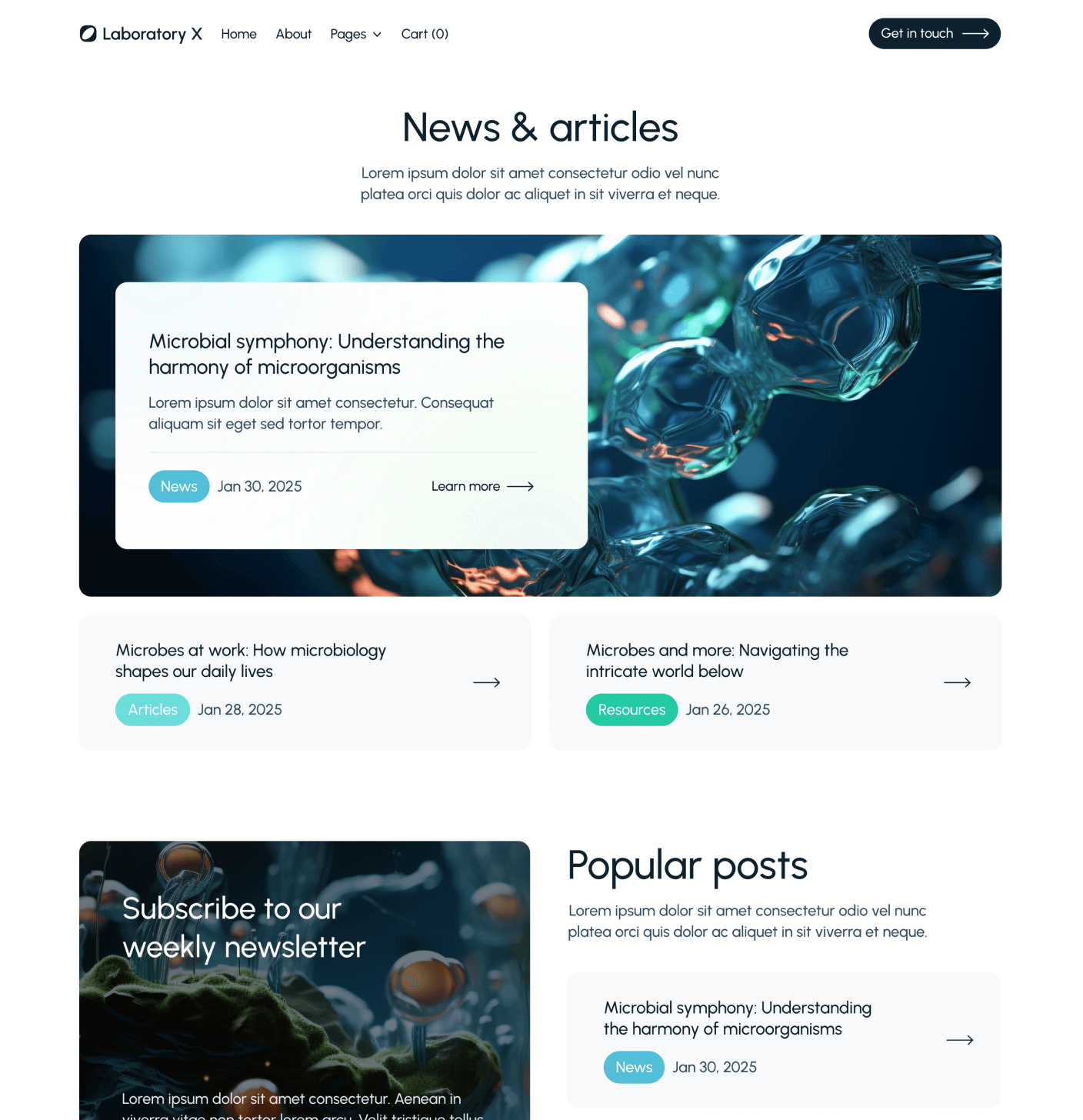 Laboratory X - Blog V3 Main Page - Laboratory Webflow Template