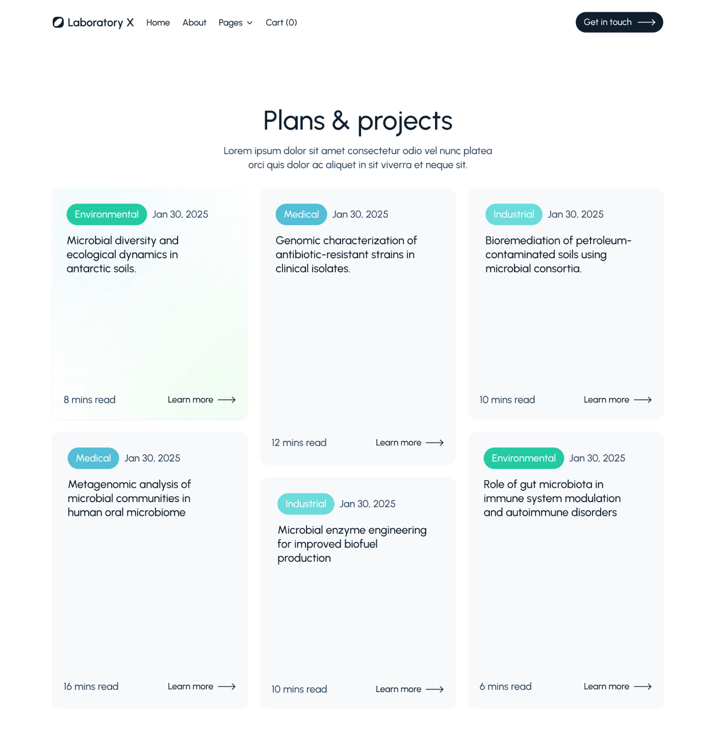 Laboratory X - Papers Main Page - Laboratory Webflow Template