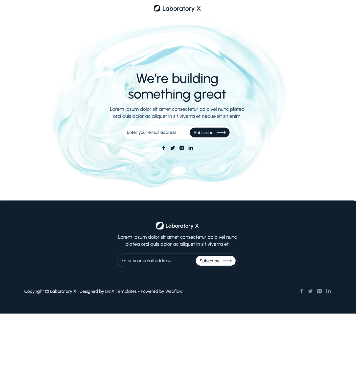 Laboratory X - Coming Soon Utility Page - Laboratory Webflow Template