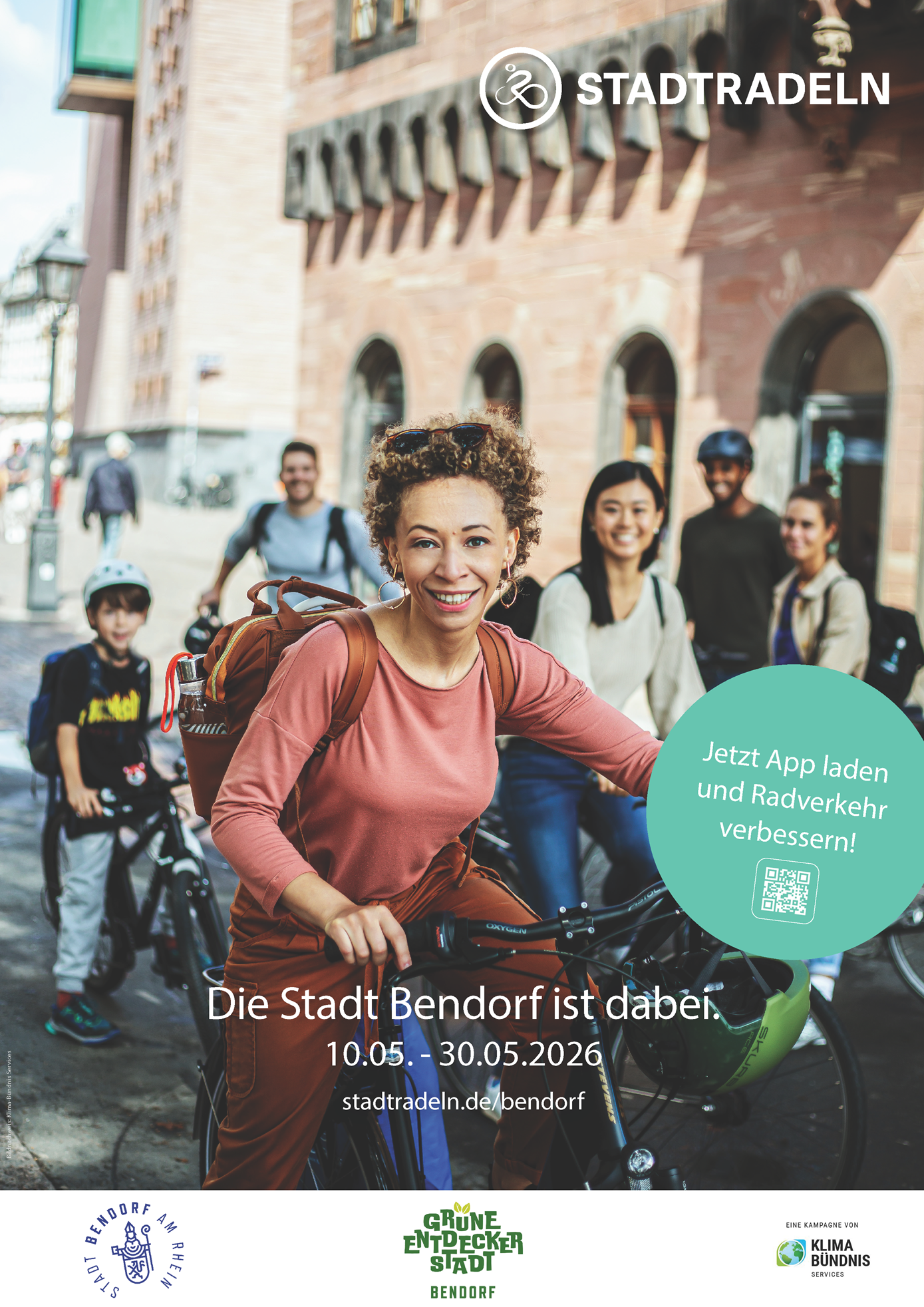 Plakat zur Aktion Stadtradeln mit Menschen auf dem Fahrrad