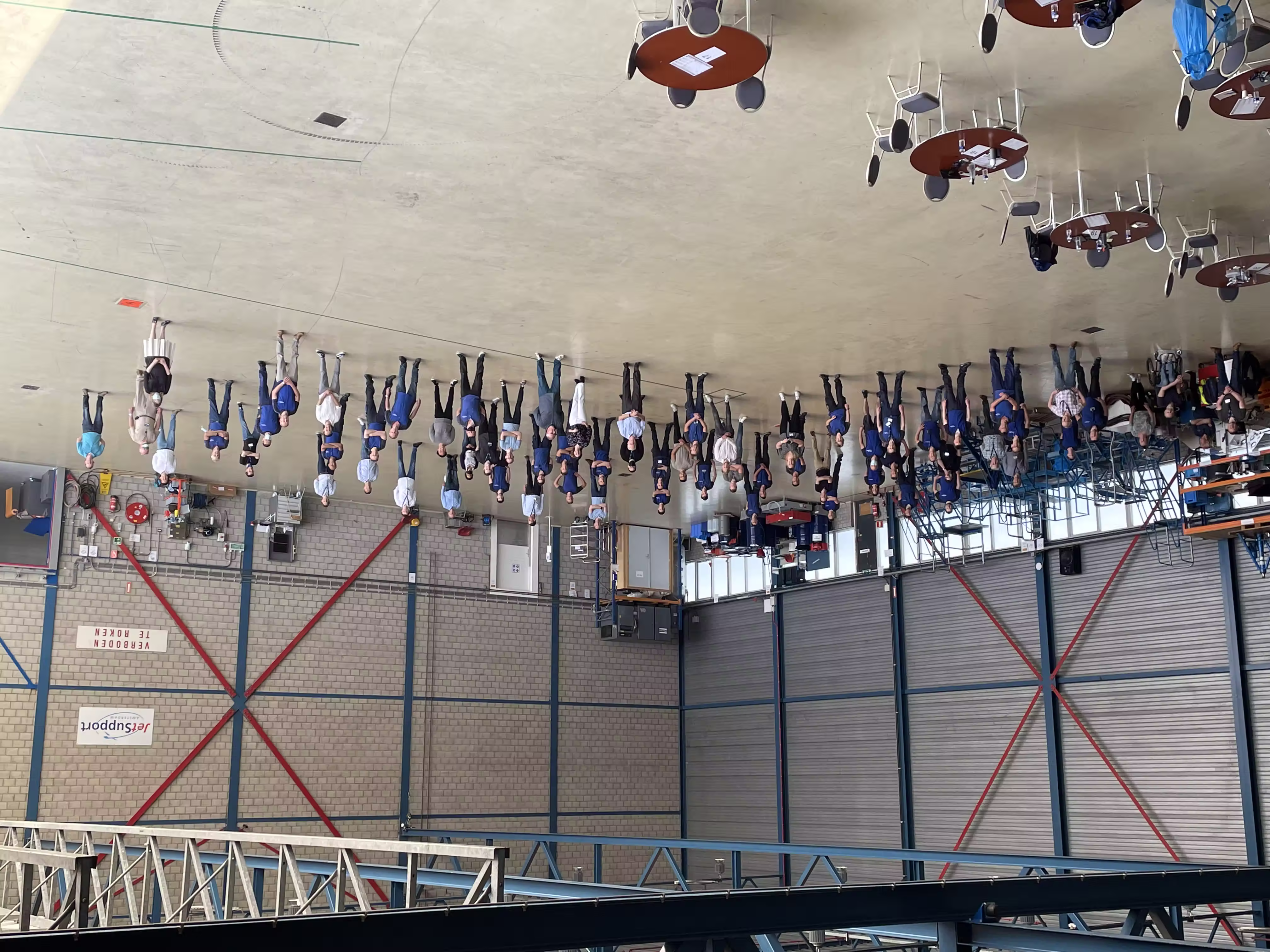 Team photo of JetSupport aviation pioneers and founding engineers at Schiphol