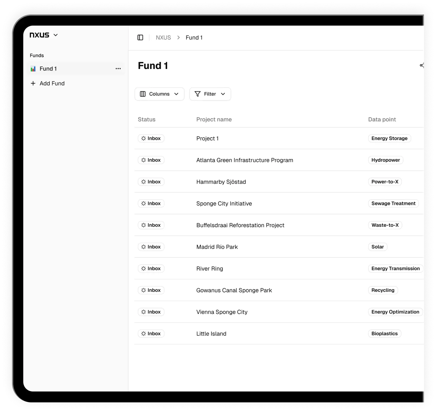NXUS Mockup Features