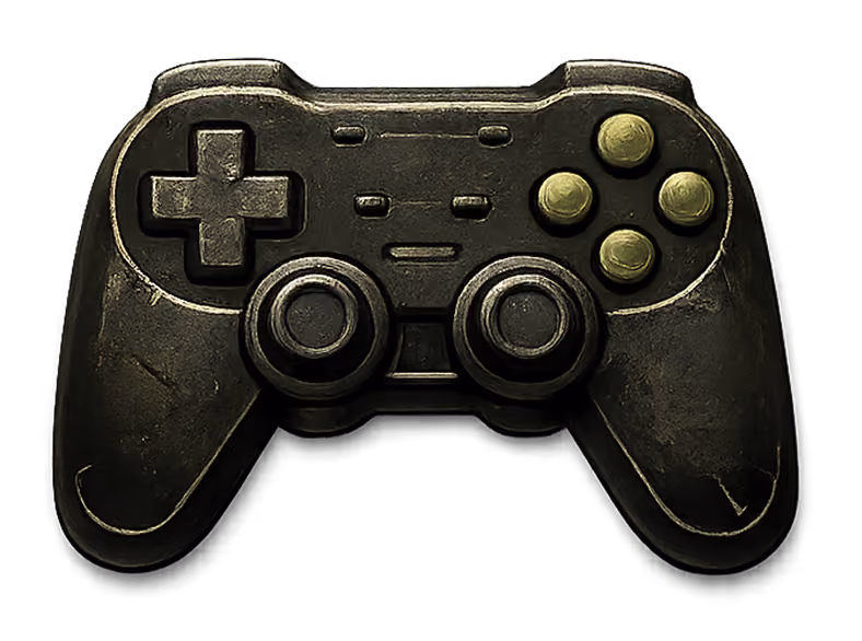 Black video game controller with two analog sticks, directional pad, and four buttons.