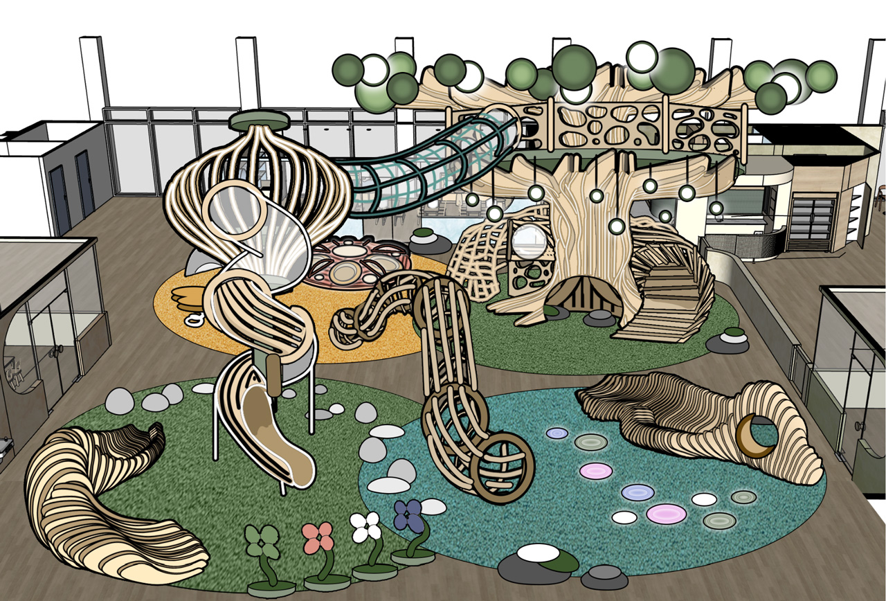 render of playground area