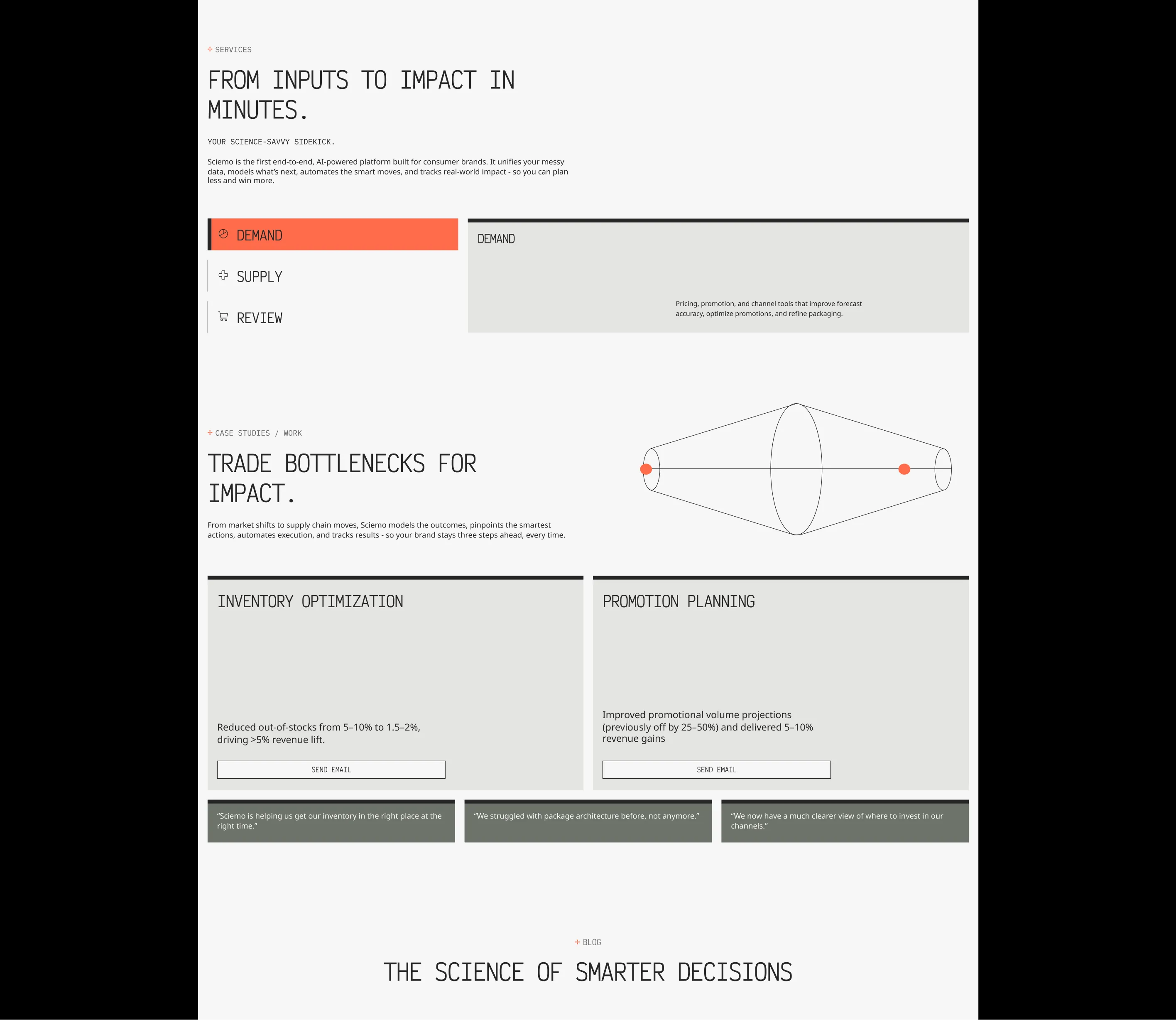 Sciemo interface with a settings panel open over the dashboard.