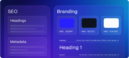 A purple and blue background with the words branding, heading, heading and heading.