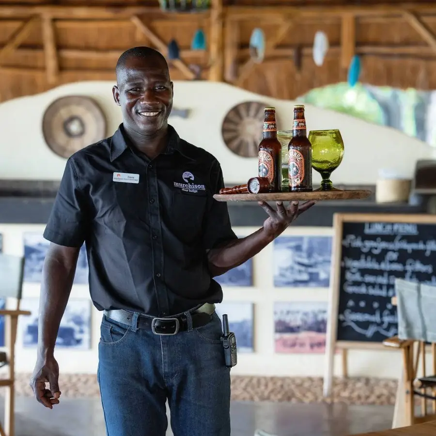 Denis with refreshments for our guests.