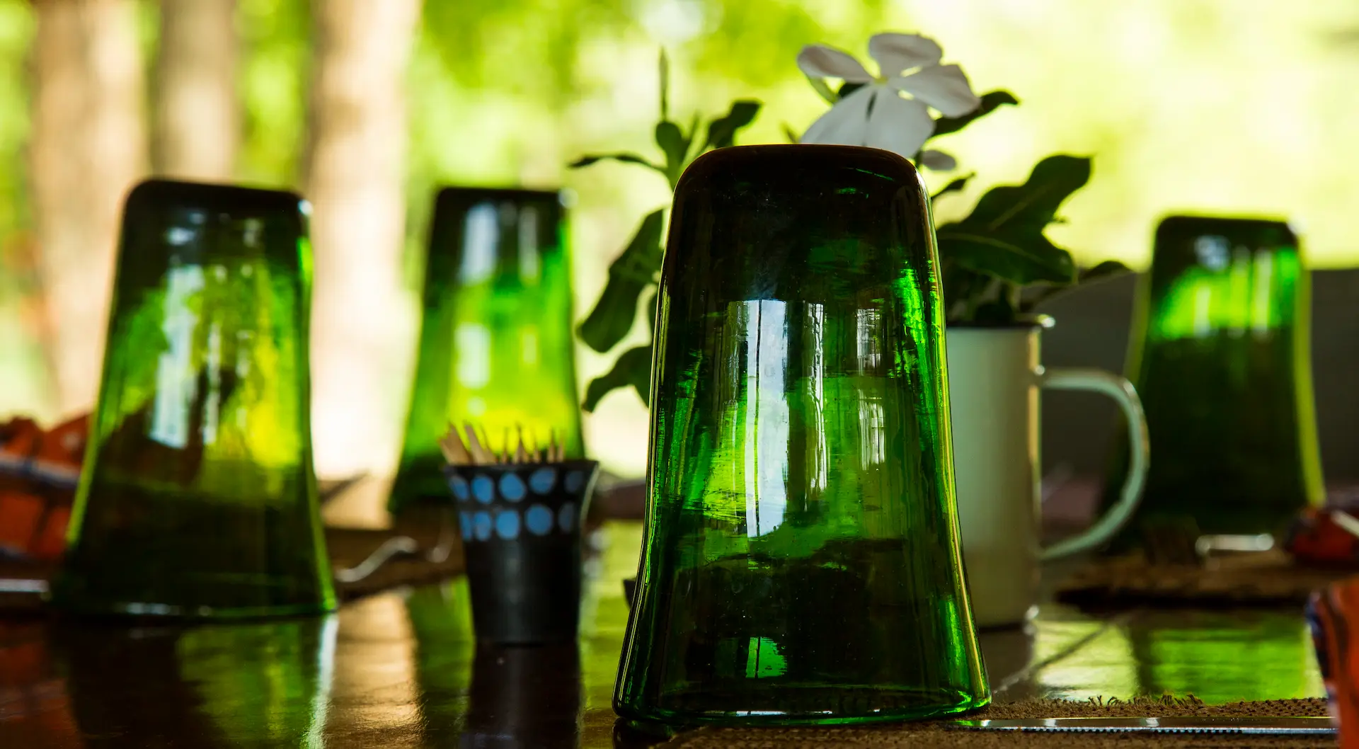 Glassware from a local workshop in Uganda 
