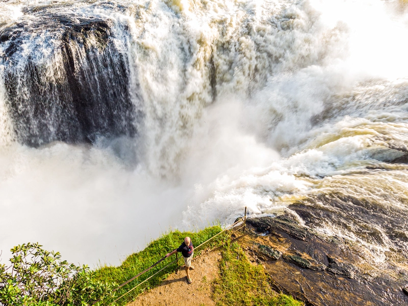 The River Nile plunging through the gap at Murchison Falls, Uganda 
