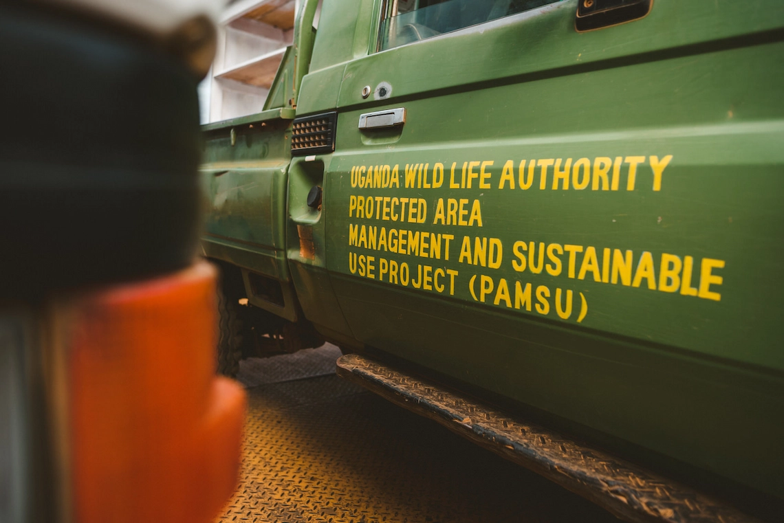 Uganda Wildlife Authority vehicle door 