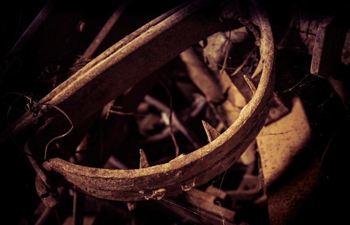 An animal snare in the armory at Murchison Falls National Park 