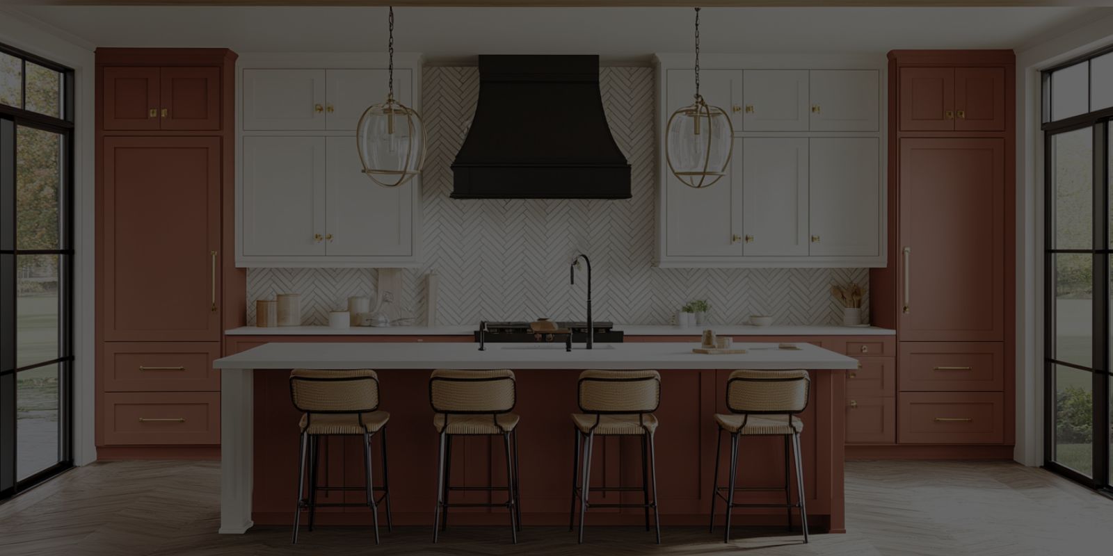 Renovated kitchen with a large island and quartz countertops
