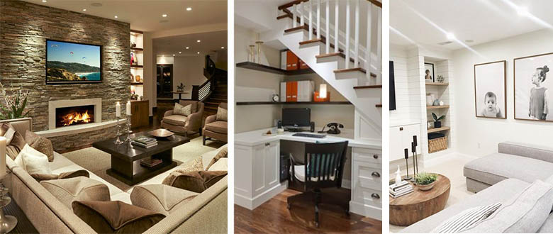 light and dark basement options